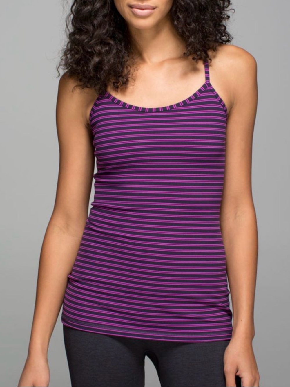 Lululemon Power Y Tank *Luon Double Trouble Stripe Ultra Violet Black Grape